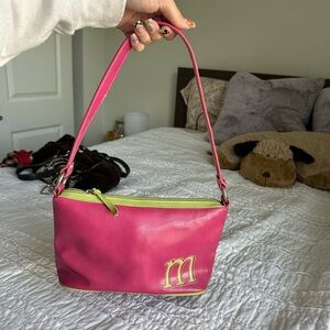 Y2K initial m vintage pink and green purse